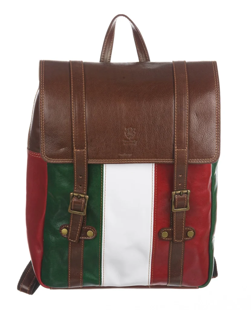 8248 zaino bandiera italia vera pelle emporium italy by chiaroscuro